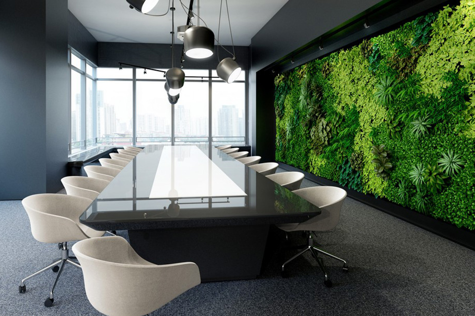 thiết kế cây xanh trong văn phòng đẹp