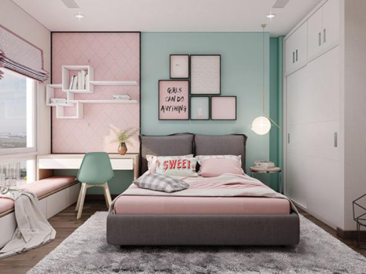 thiết kế nội thất phòng ngủ cho bé gái