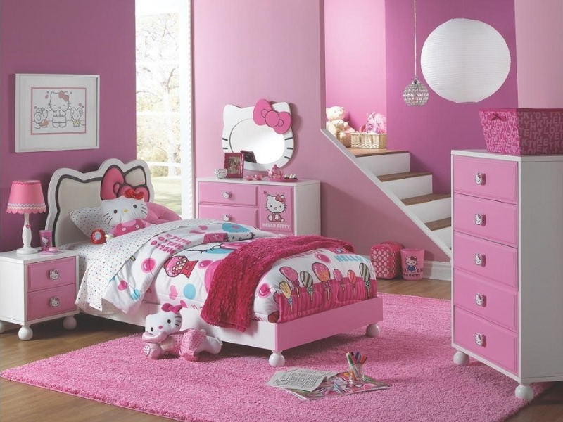 thiết kế phòng ngủ bé gái hello kitty