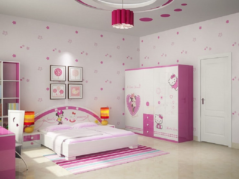 thiết kế phòng ngủ hello kitty