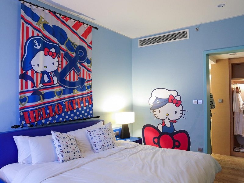 phòng ngủ hello kitty cho bé gái