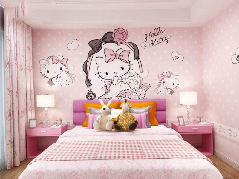phòng ngủ bé gái hello kitty