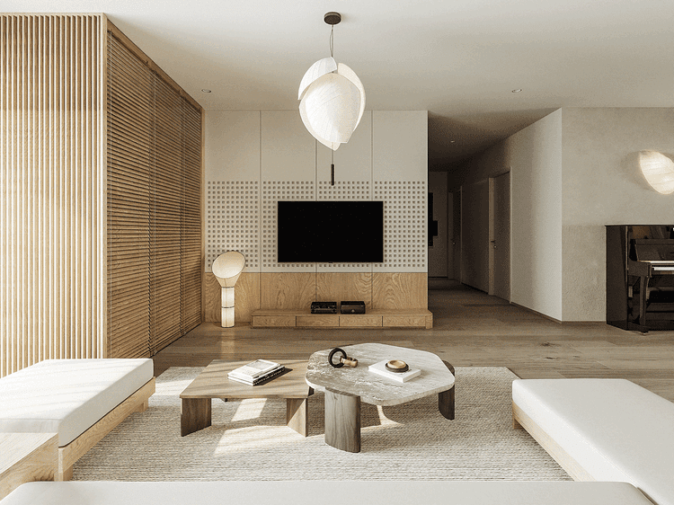 thiết kế chung cư tối giản kiểu Nhật