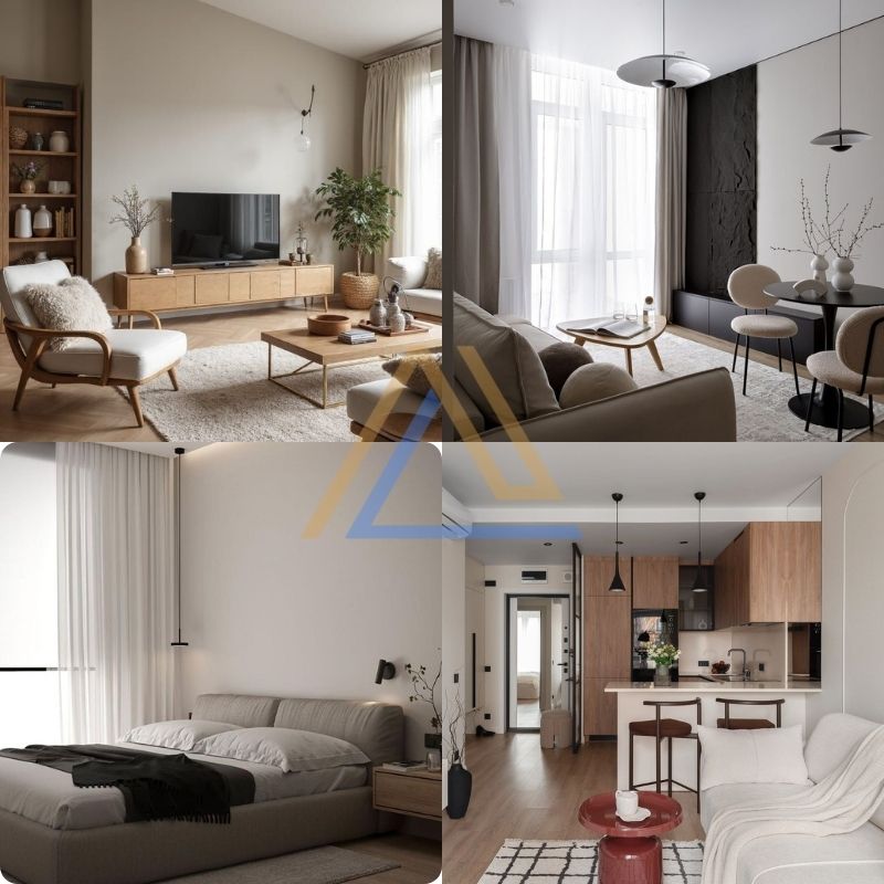 mẫu thiết kế nội thất chung cư 70m2