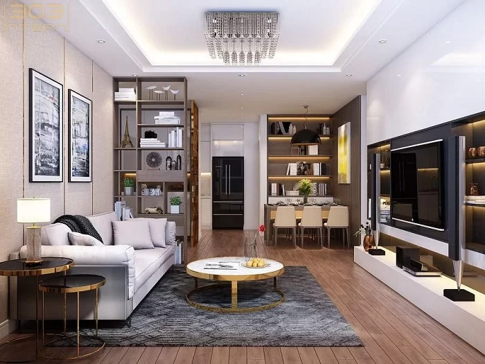 thiết kế nội thất chung cư 90m2 hiện đại