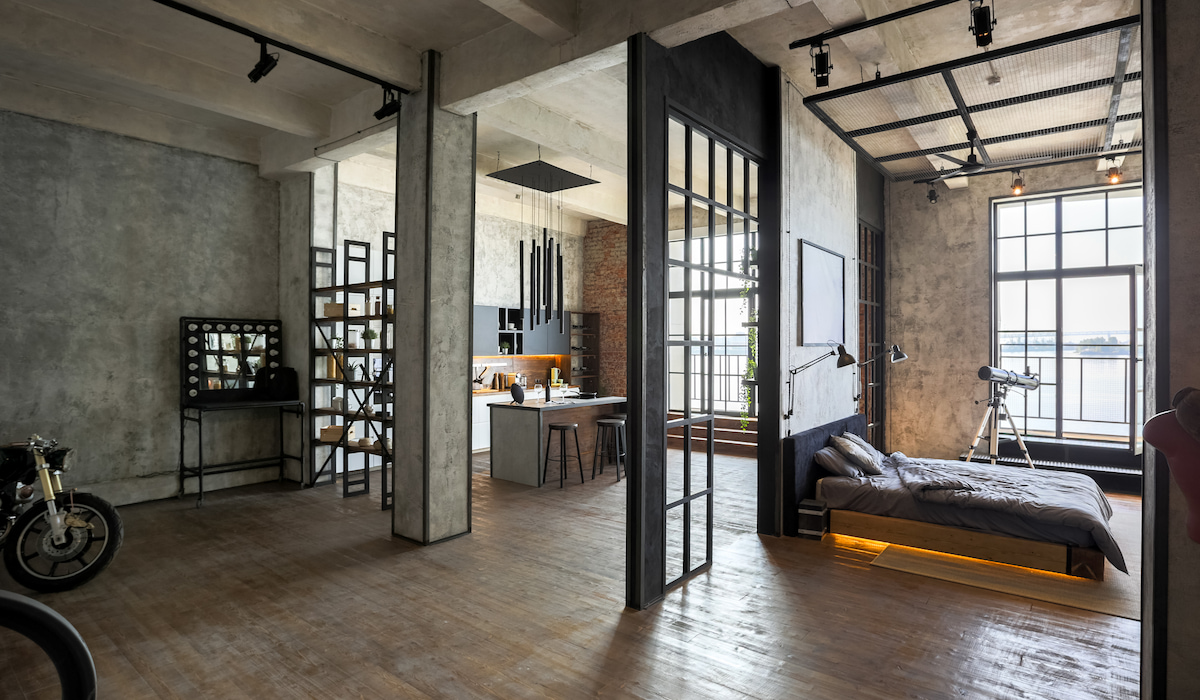 thiết kế căn hộ theo phong cách industrial hiện đại