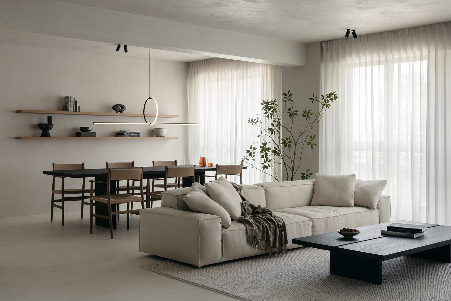 căn hộ phong cách wabi sabi tối giản