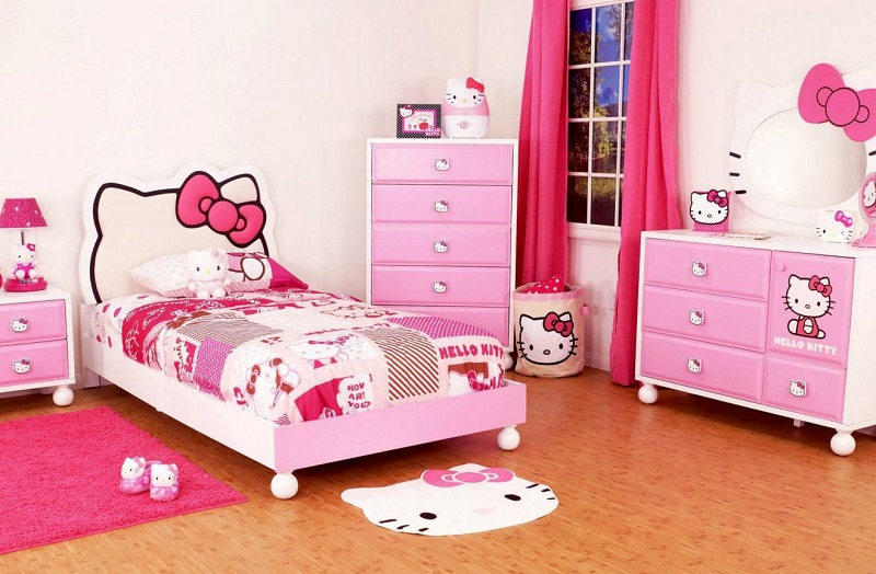 phòng ngủ hiện đại màu hồng 