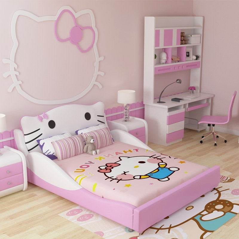 phòng ngủ nhỏ màu hồng