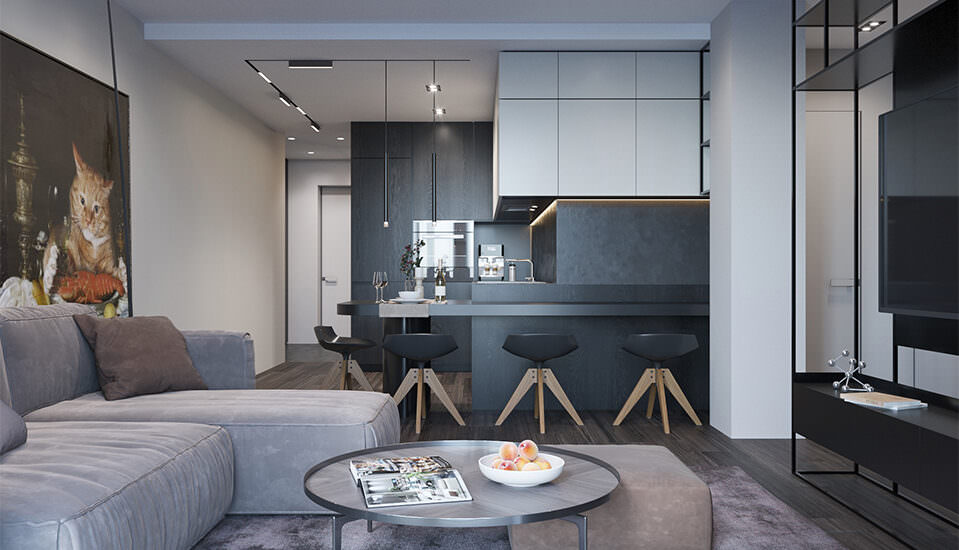 bố trí chung cư 46m2 tiện nghi