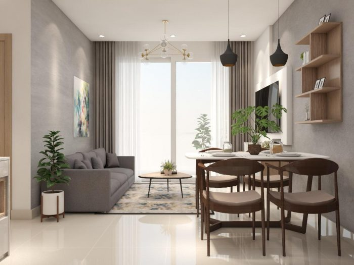 thiết kế nội thất chung cư 50m2 tiện nghi