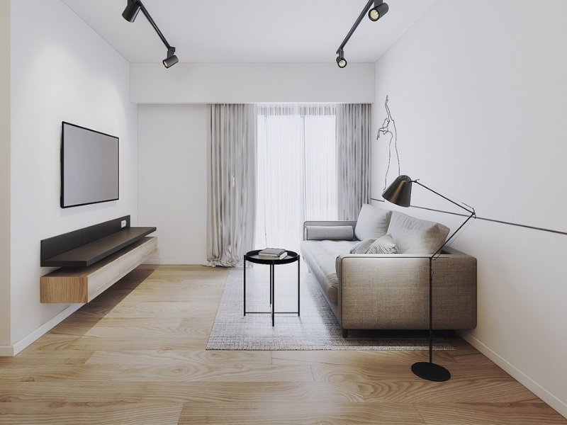 decor phòng khách nhỏ tối giản