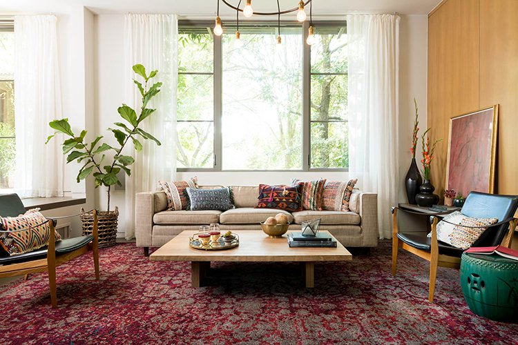 thiết kế nhà phong cách nội thất bohemian hiện đại