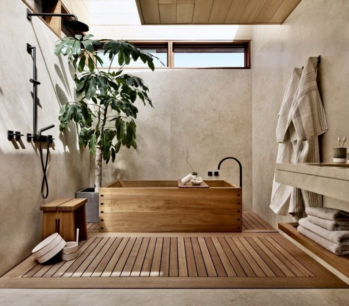 thiết kế nhà tắm phong cách Nhật Bản