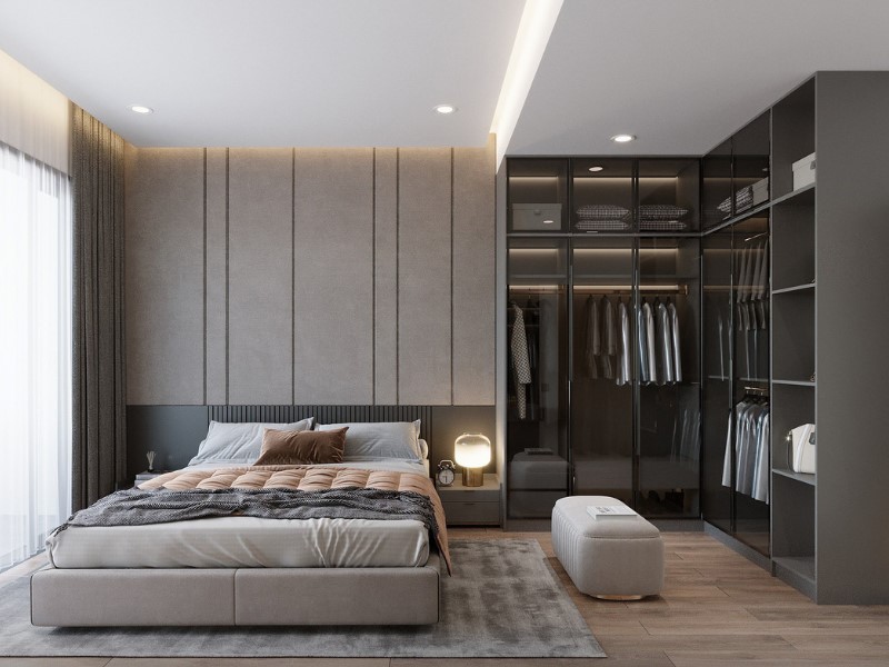 thiết kế phòng ngủ master 30m2