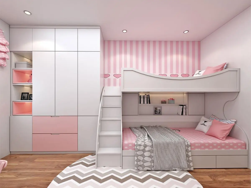 thiết kế phòng ngủ 2 giường