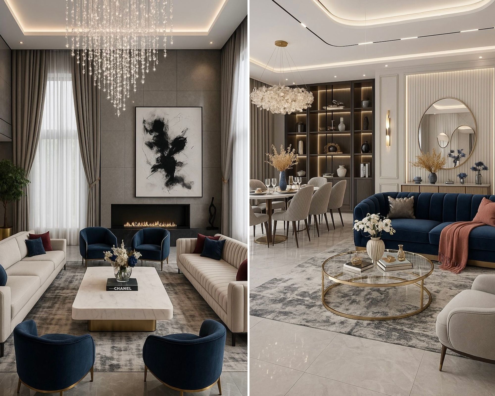 thiết kế phòng khách trên tầng 2