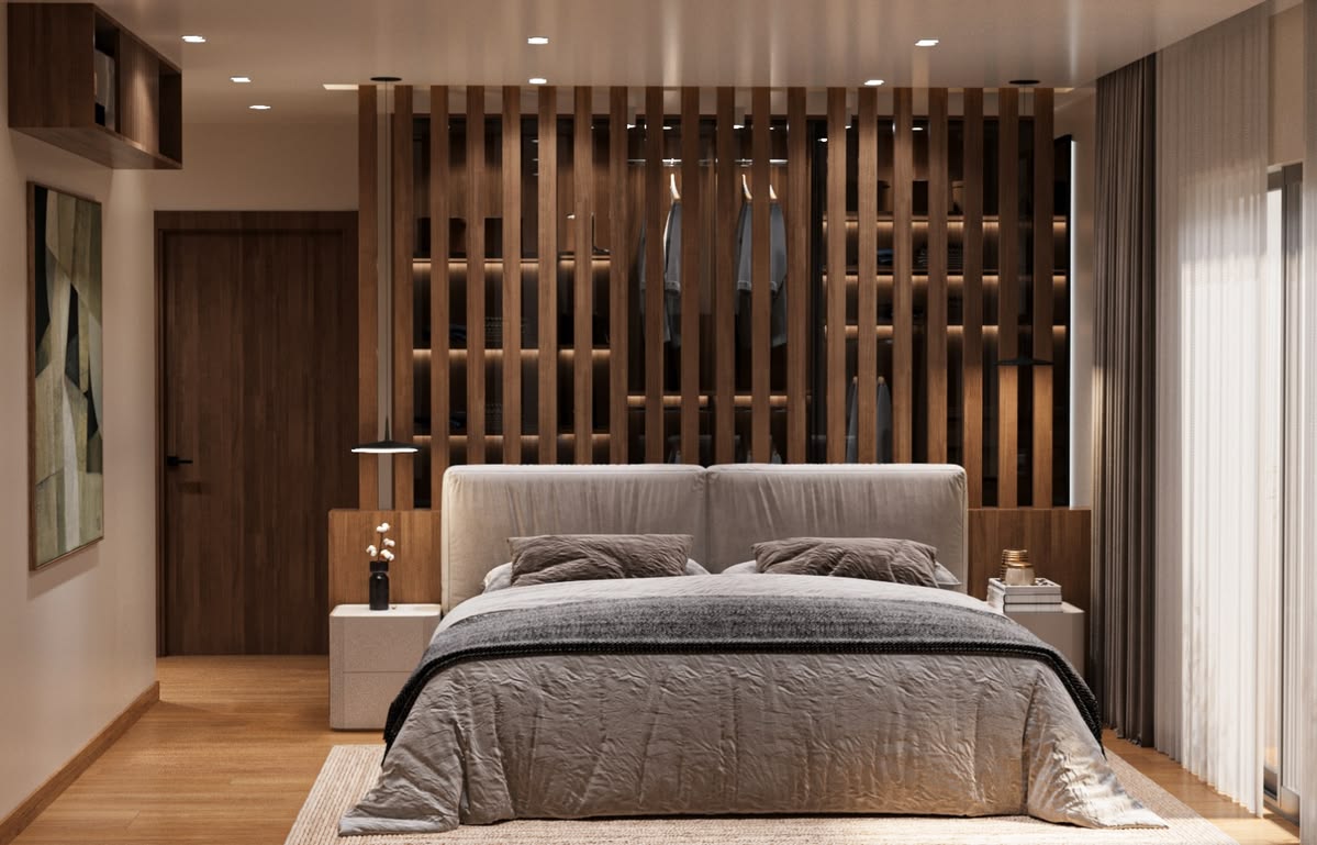thiết kế phòng ngủ 16m2 có nhà vệ sinh