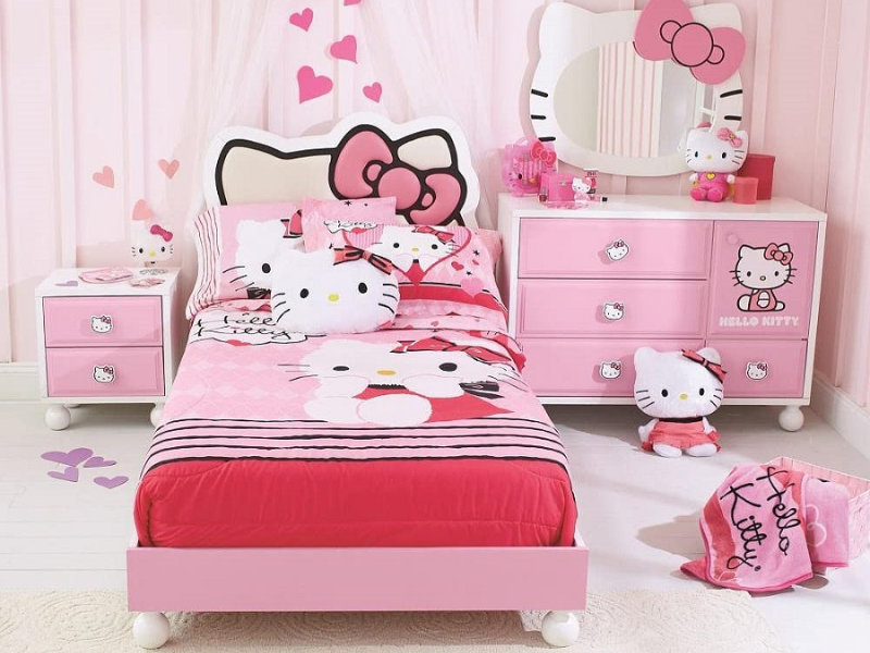 cách trang trí phòng ngủ hello kitty