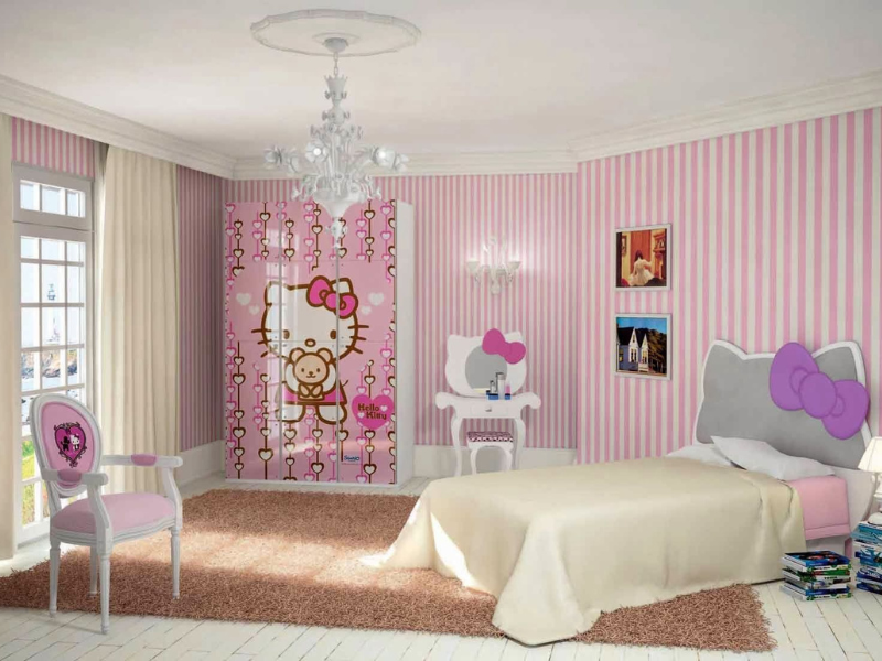 cách trang trí phòng ngủ hello kitty