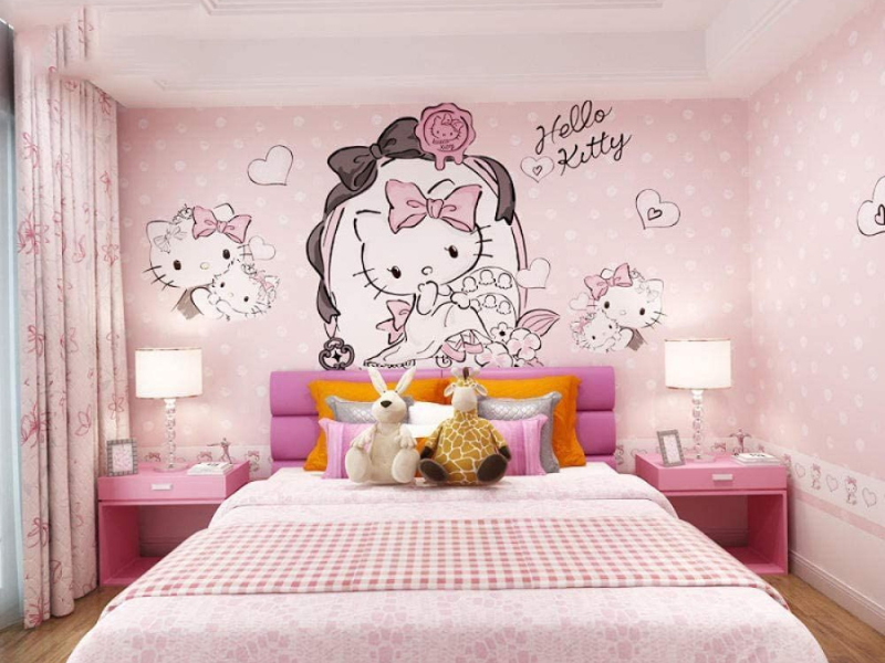 phòng ngủ hello kitty cho bé gái