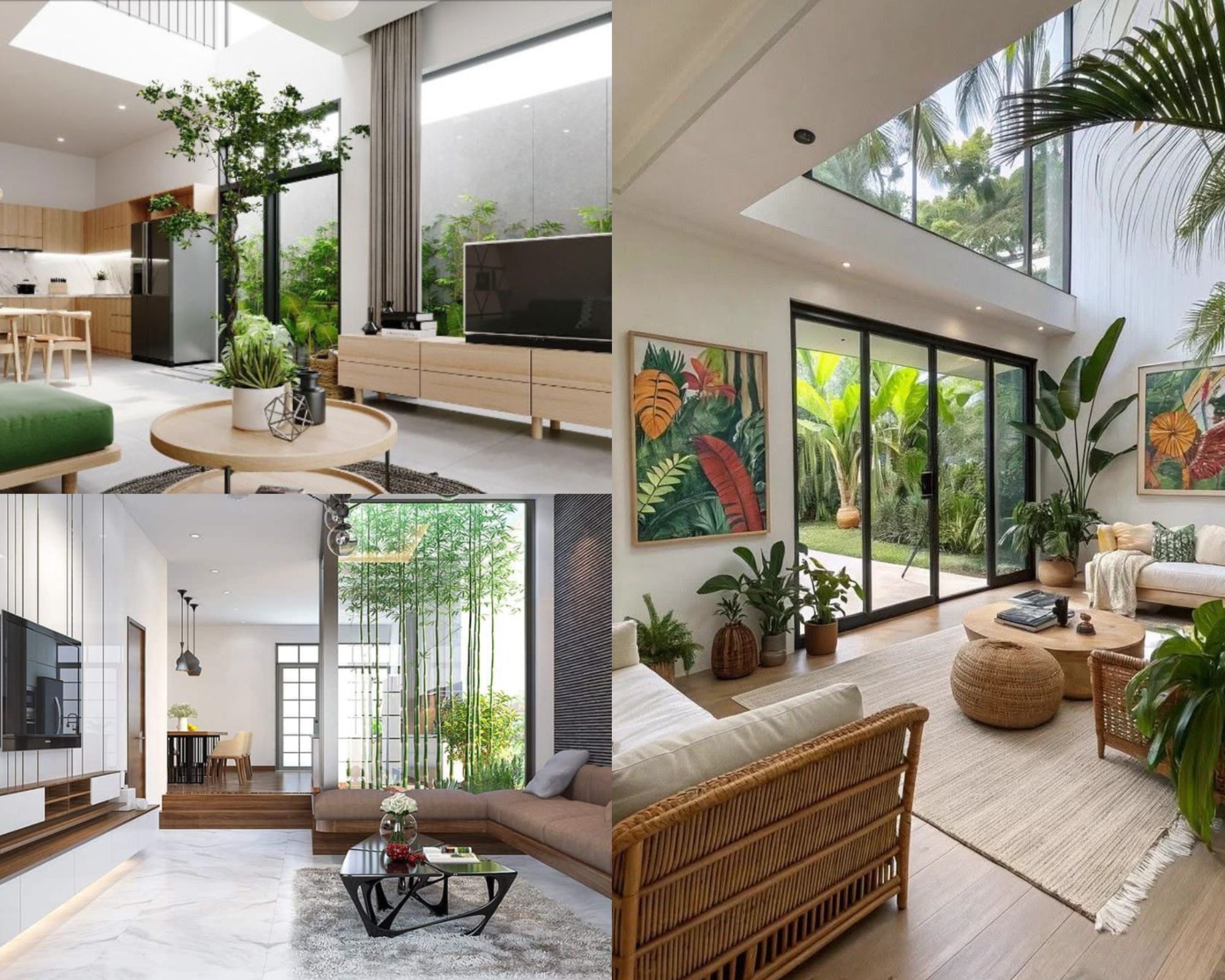 phòng khách nhà vườn