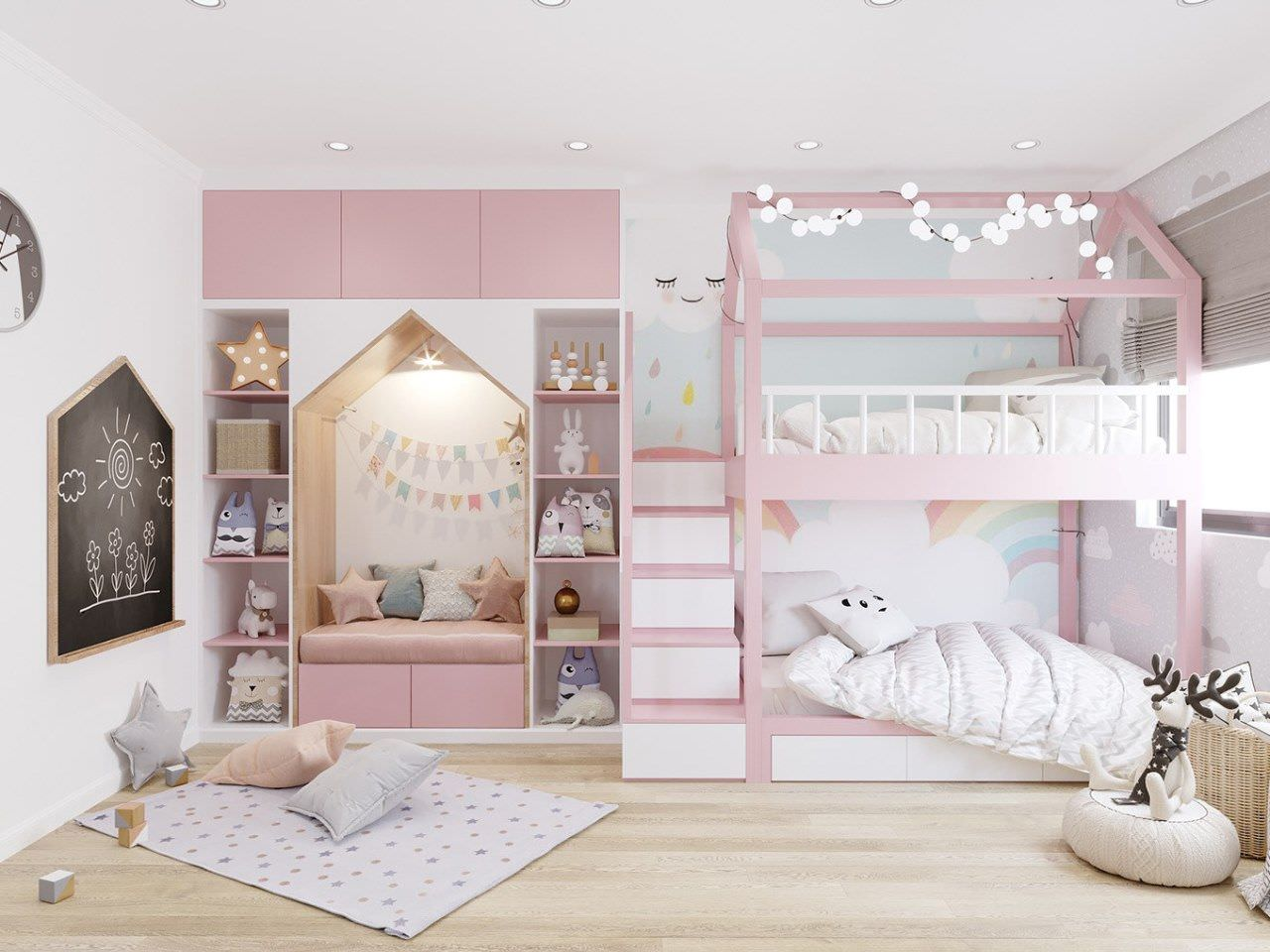 giường ngủ 2 tầng cho bé gái