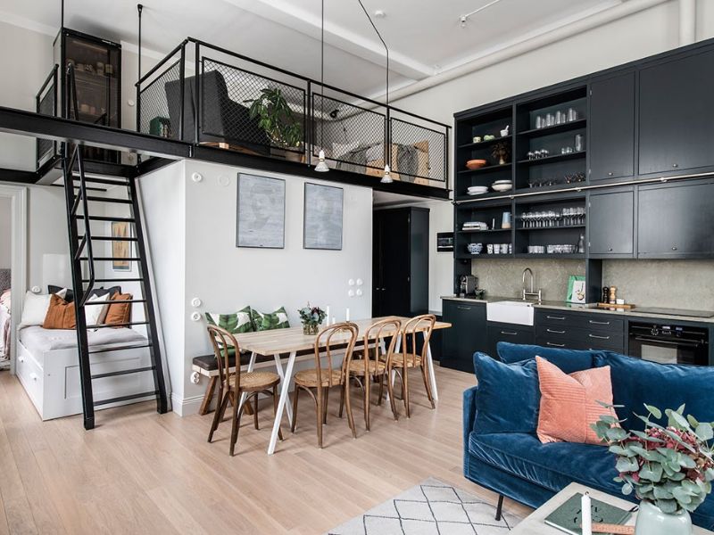 cách bố trí nhà 30m2 có gác lửng