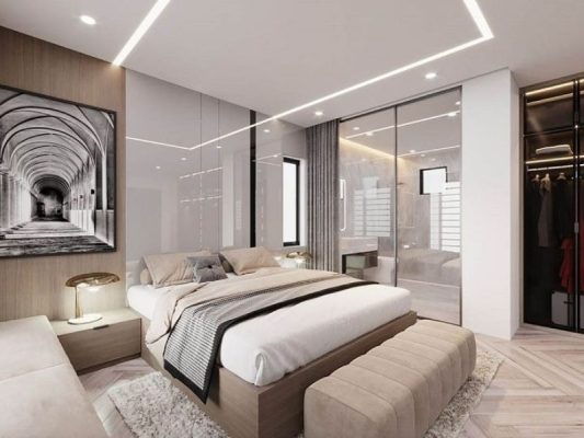 thiết kế phòng ngủ 20m2 có toilet