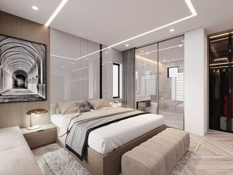 thiết kế phòng ngủ 20m2 có toilet