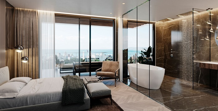 thiết kế phòng ngủ 30m2 có toilet 