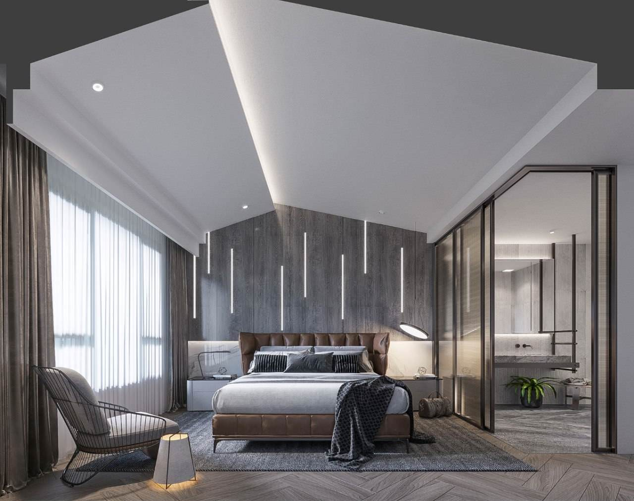 thiết kế phòng ngủ 30m2 có toilet 