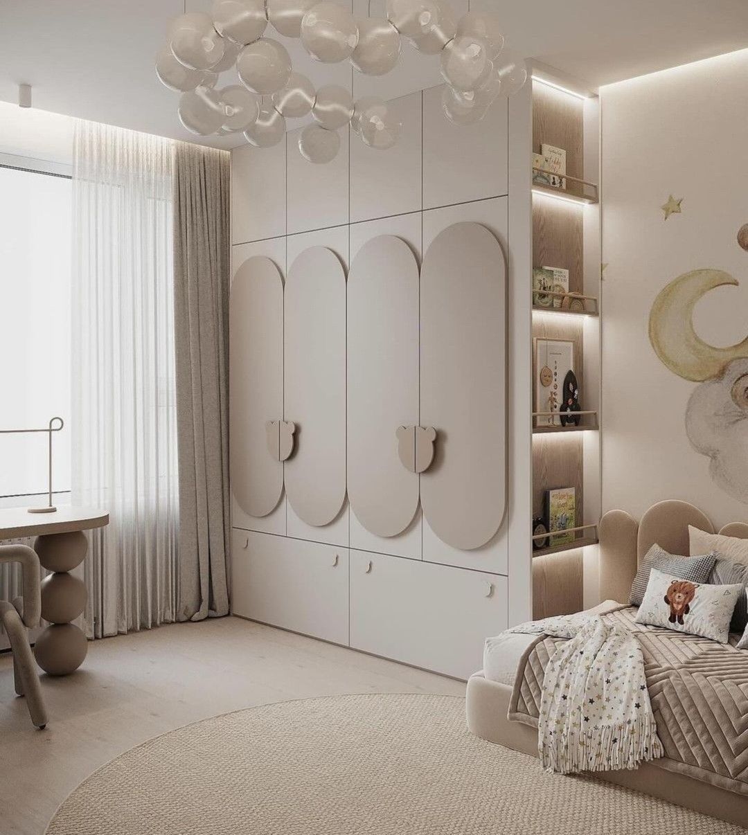 Thiết kế tủ quần áo bé gái 