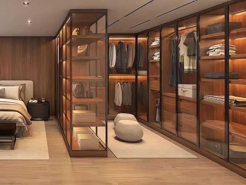 thiết kế tủ quần áo góc tường