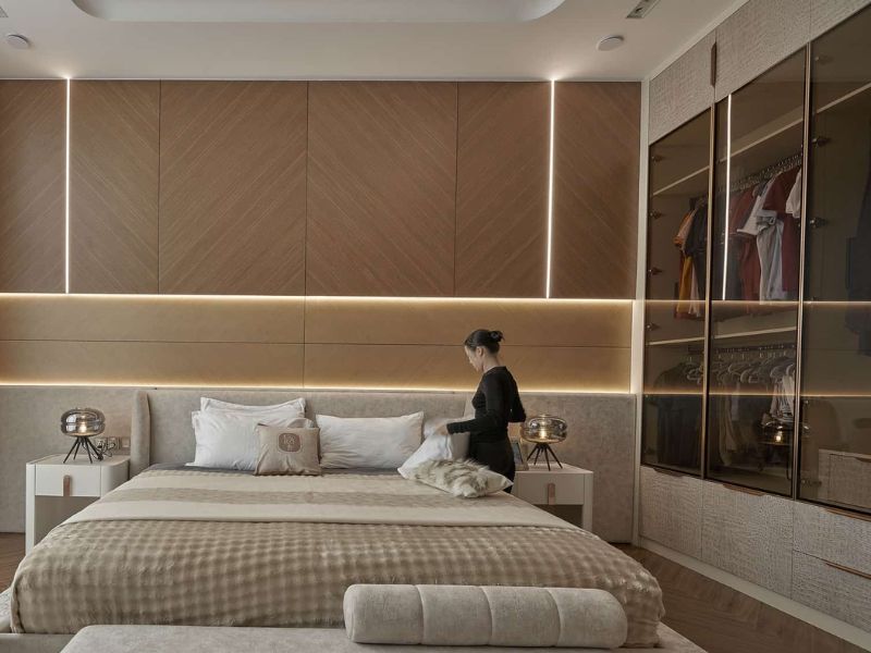 thiết kế tủ quần áo góc tường