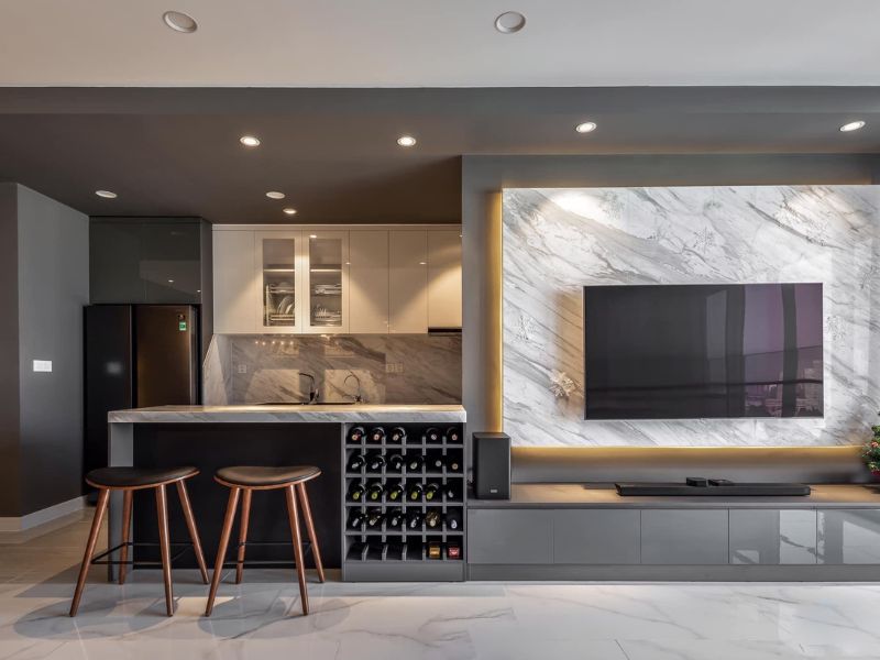 kích thước quầy bar bếp