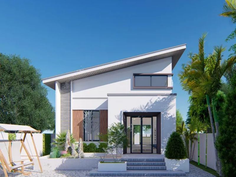 mẫu nhà cấp 4 hiện đại 2 phòng ngủ