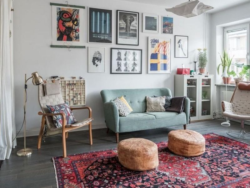 phòng khách vintage