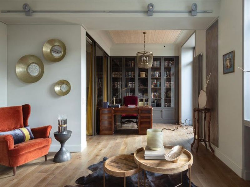 decor phòng khách nhỏ vintage