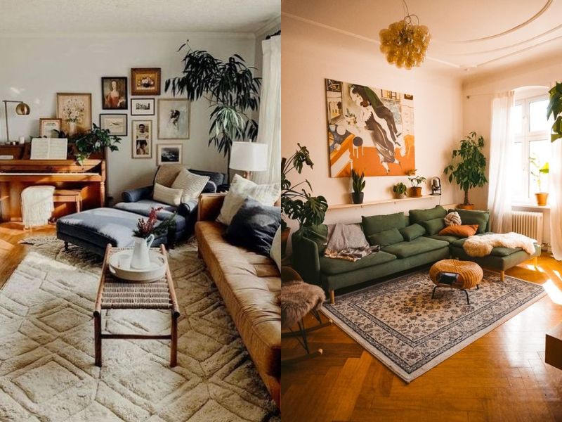 phòng khách phong cách vintage