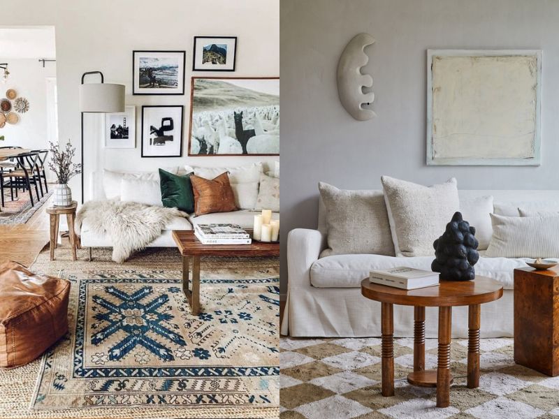 phòng khách kiểu vintage