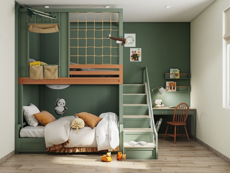 giường tích hợp bàn học