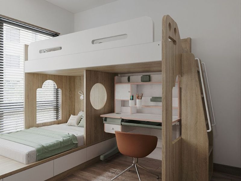 giường ngủ kết hợp bàn học