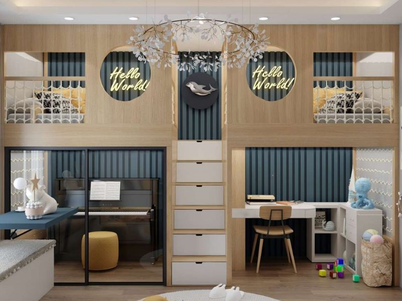 giá giường tầng kết hợp bàn học