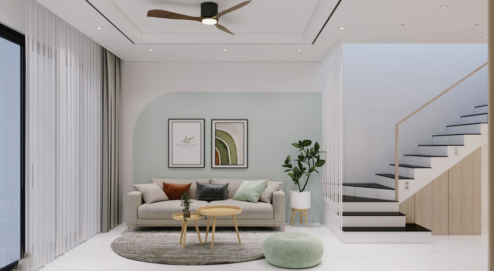 cách phối màu sơn phòng khách