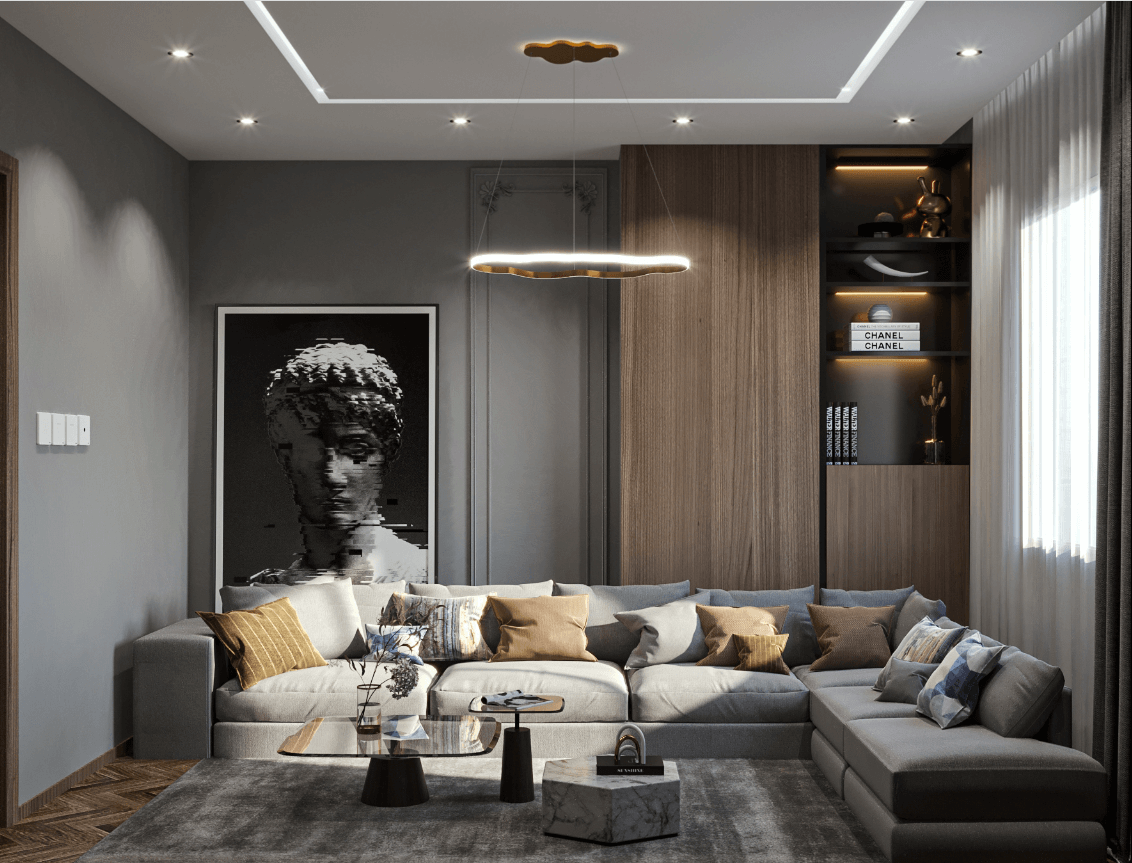 phối màu sơn phòng khách đẹp