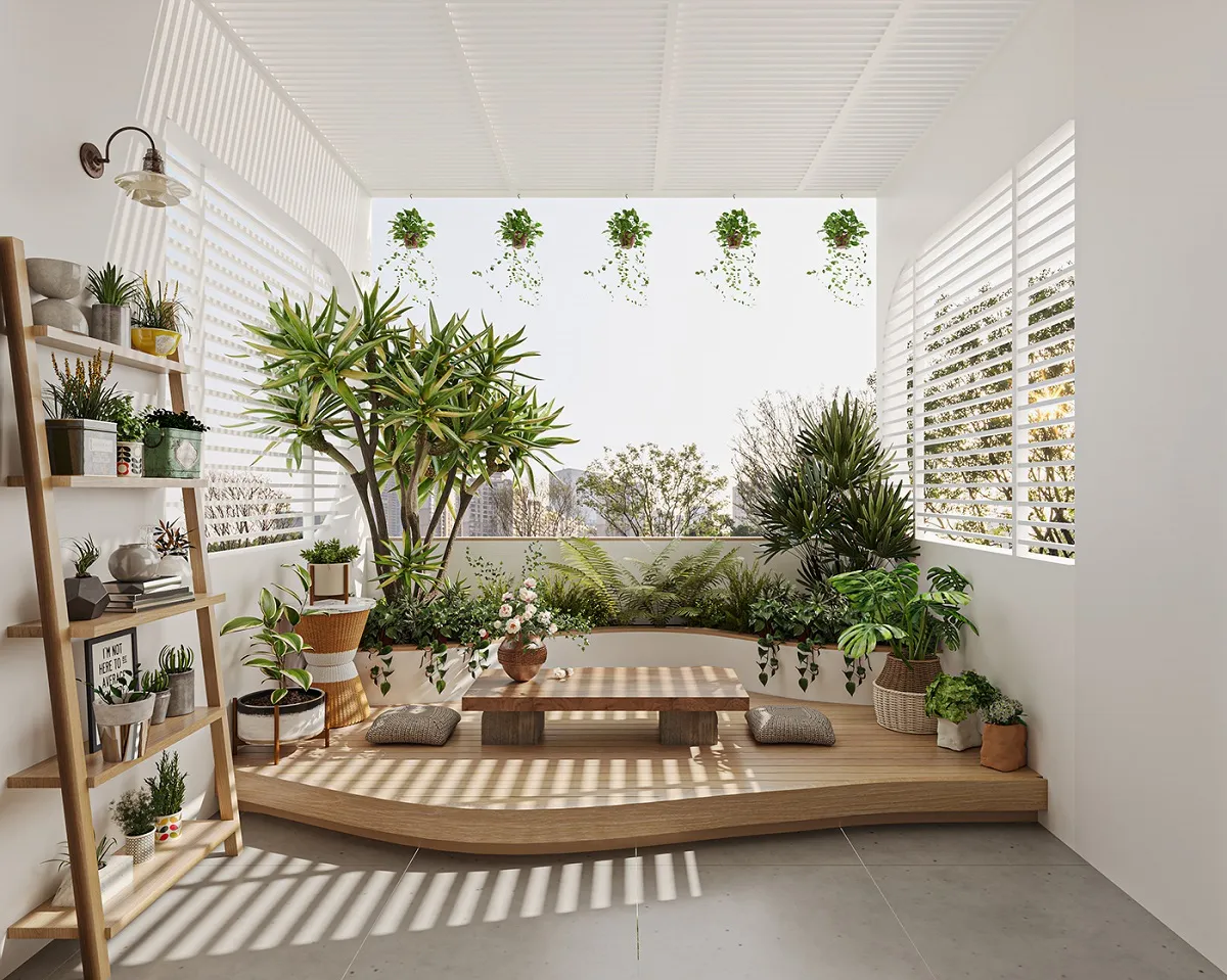 thiết kế sân thượng nhà phố