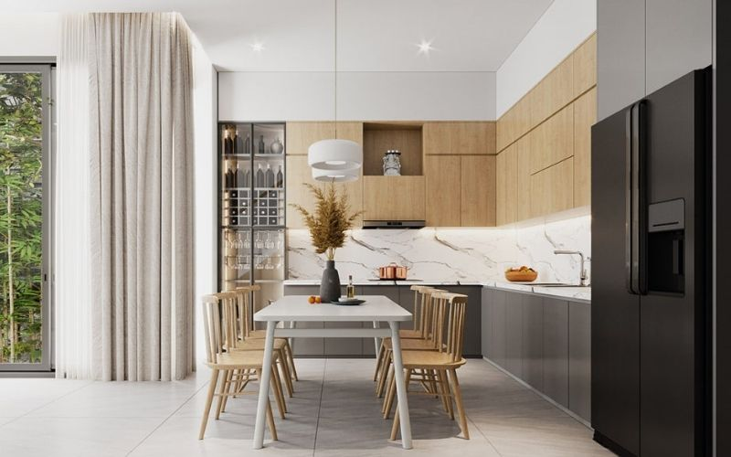 mẫu trần thạch cao phòng bếp