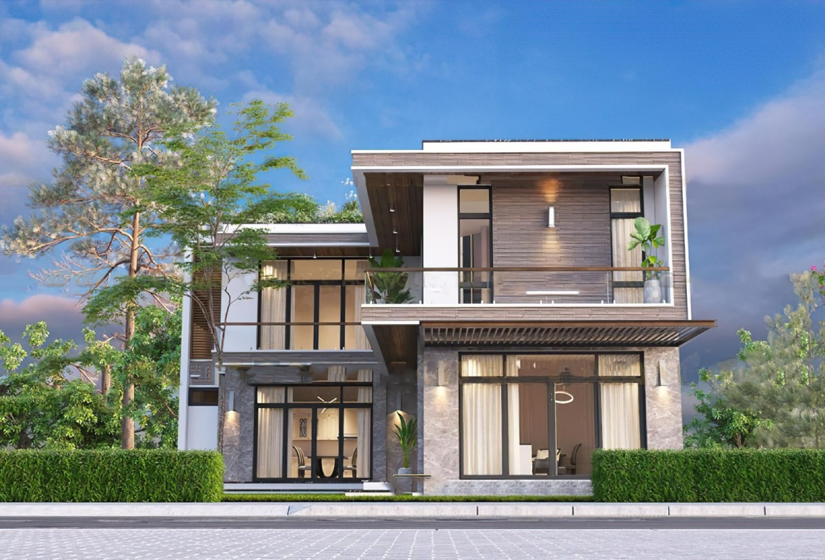 Mẫu nhà vườn chữ L