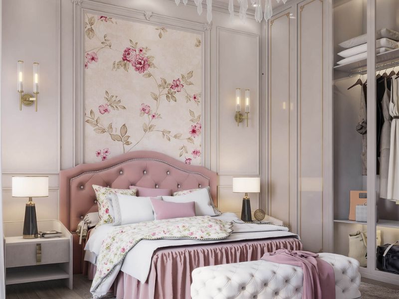 tủ áo tân cổ điển cánh kính